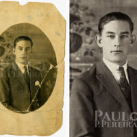 Restauro de fotografia antiga antes e depois
