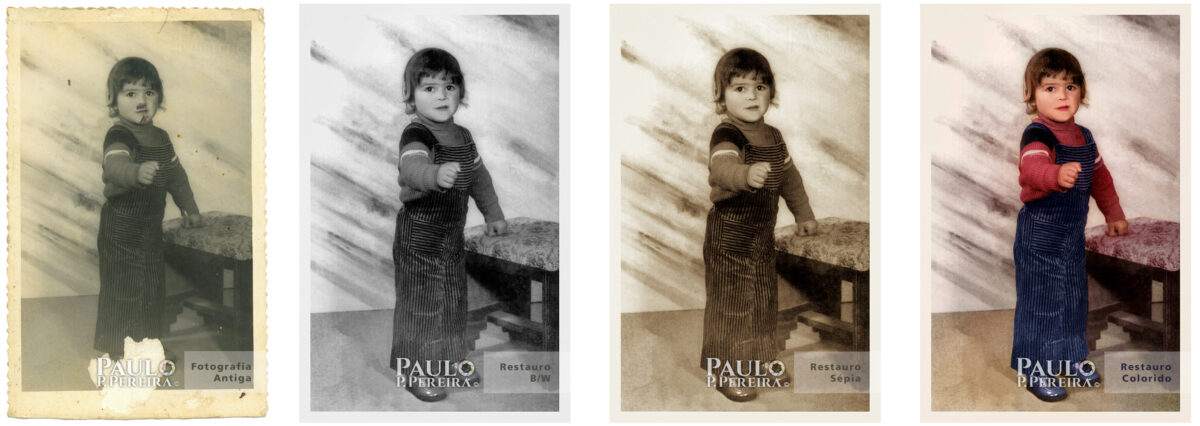 Restoration of Old Photographs. Professional restoration, retouching, and editing service. Black and white, sepia, and colorized.
By Paulo P. Pereira